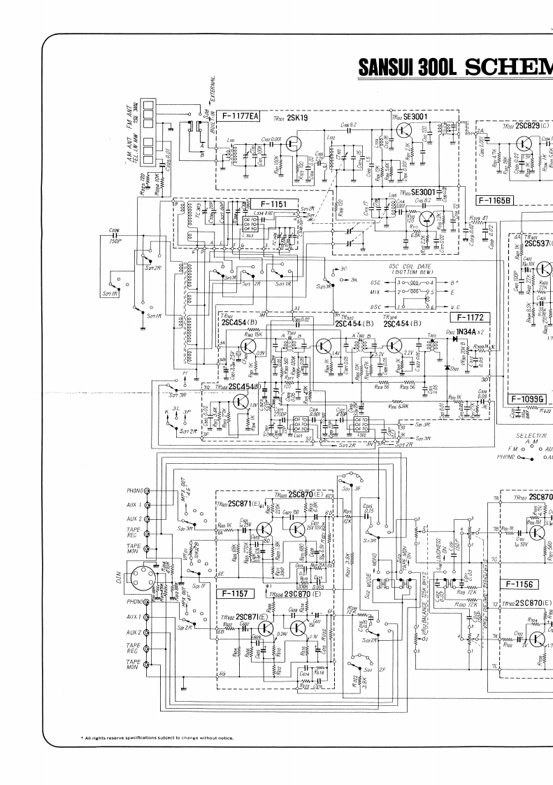 sansui300lschema维修电器原理图