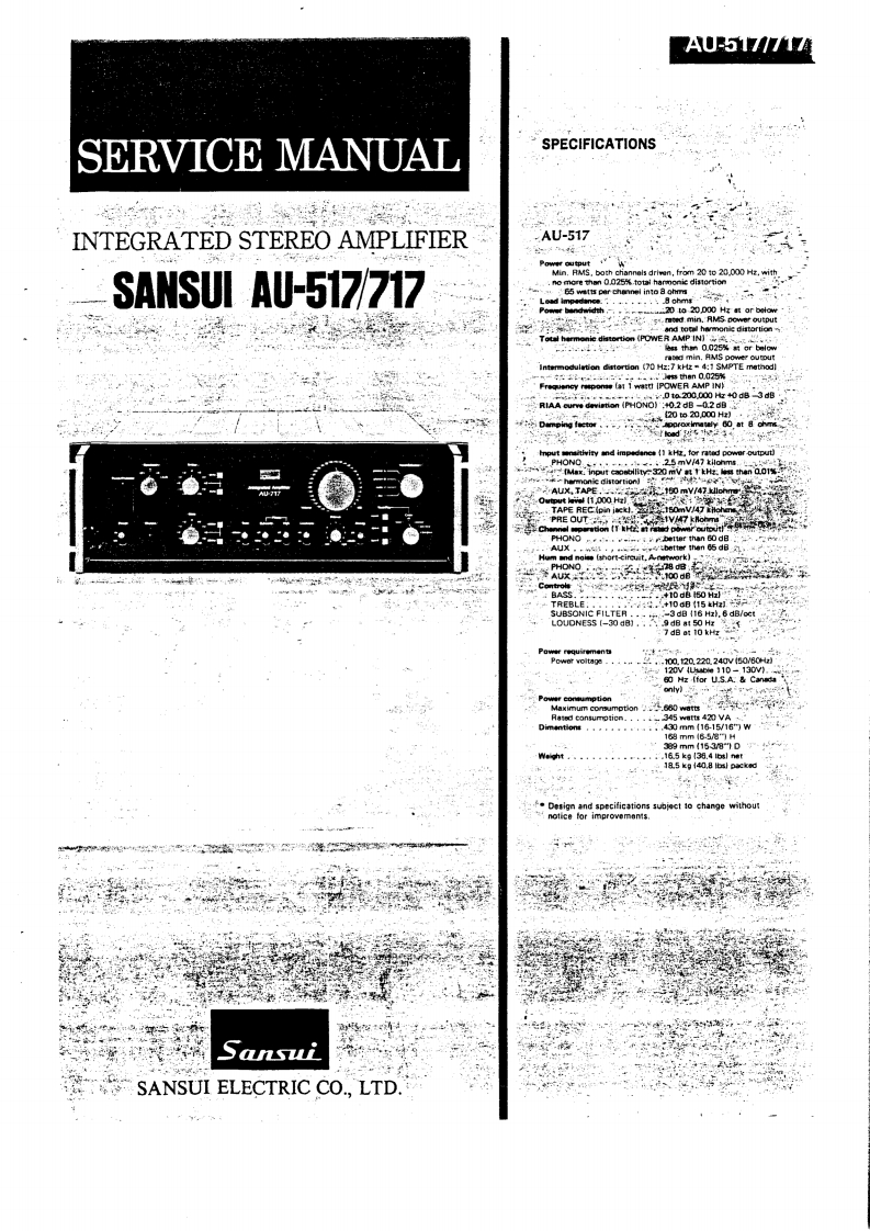 sansui_au-517_717s维修电器原理图