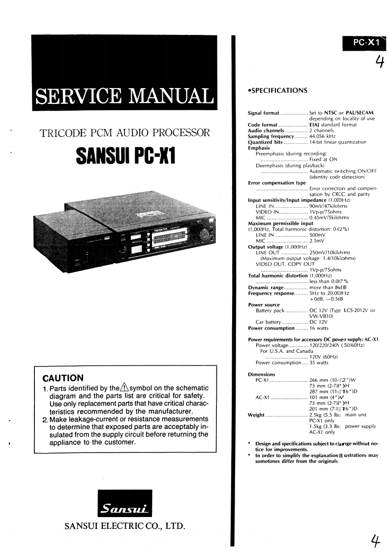 sansui_pc-x1-service-manual维修手册