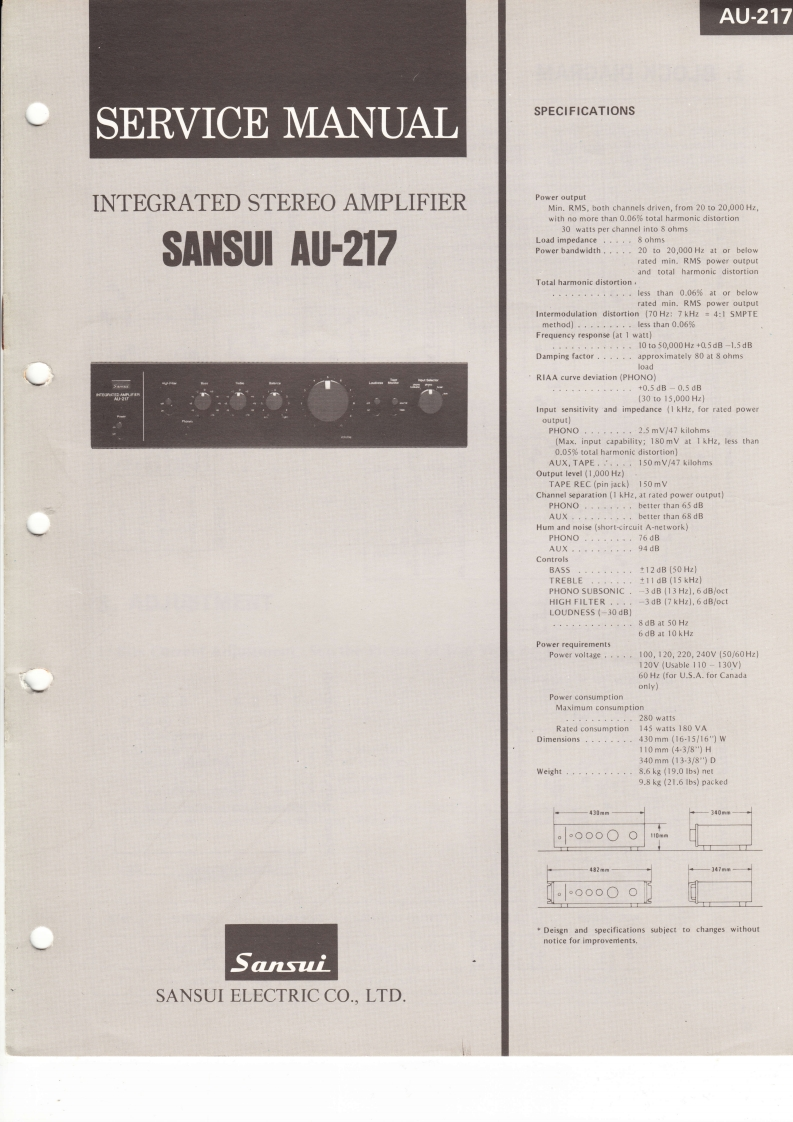 sansuiau217维修电器原理图