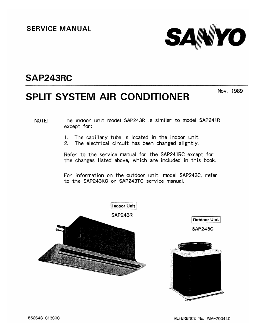 sanyo--sap243rc--维修电器原理图手册--ID15859