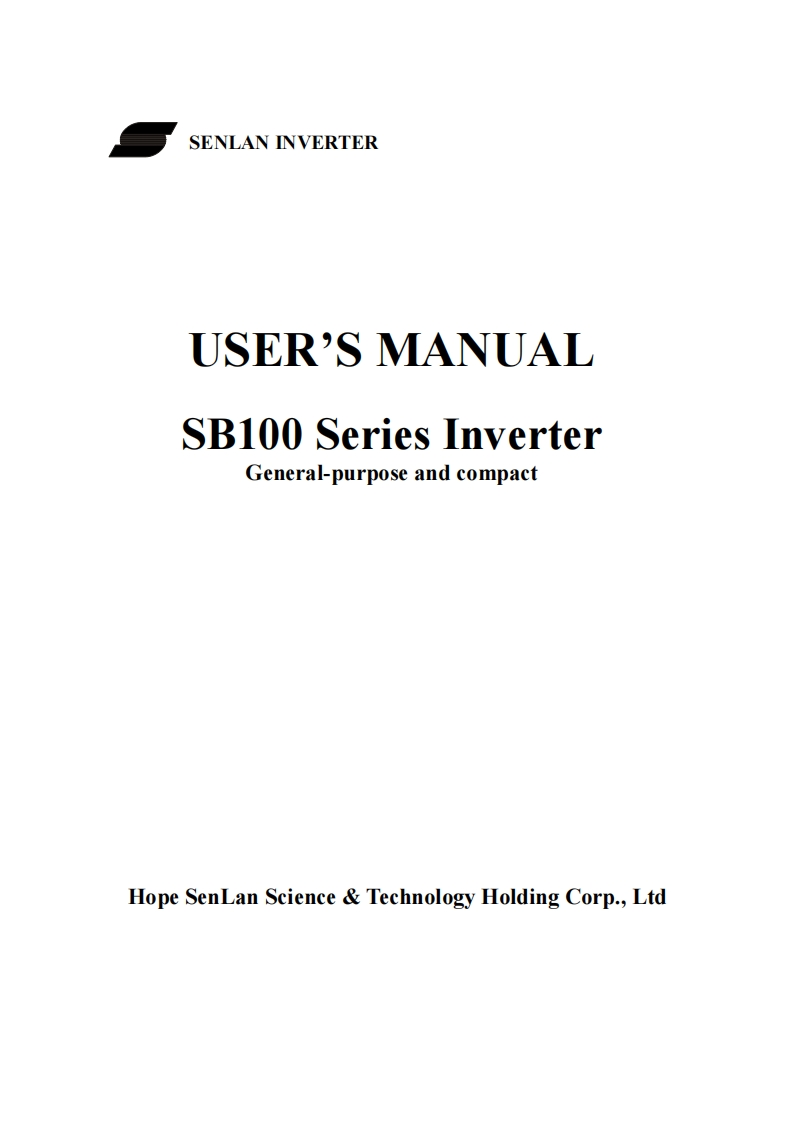 sb100-series-inverter-users-操作说明书手册