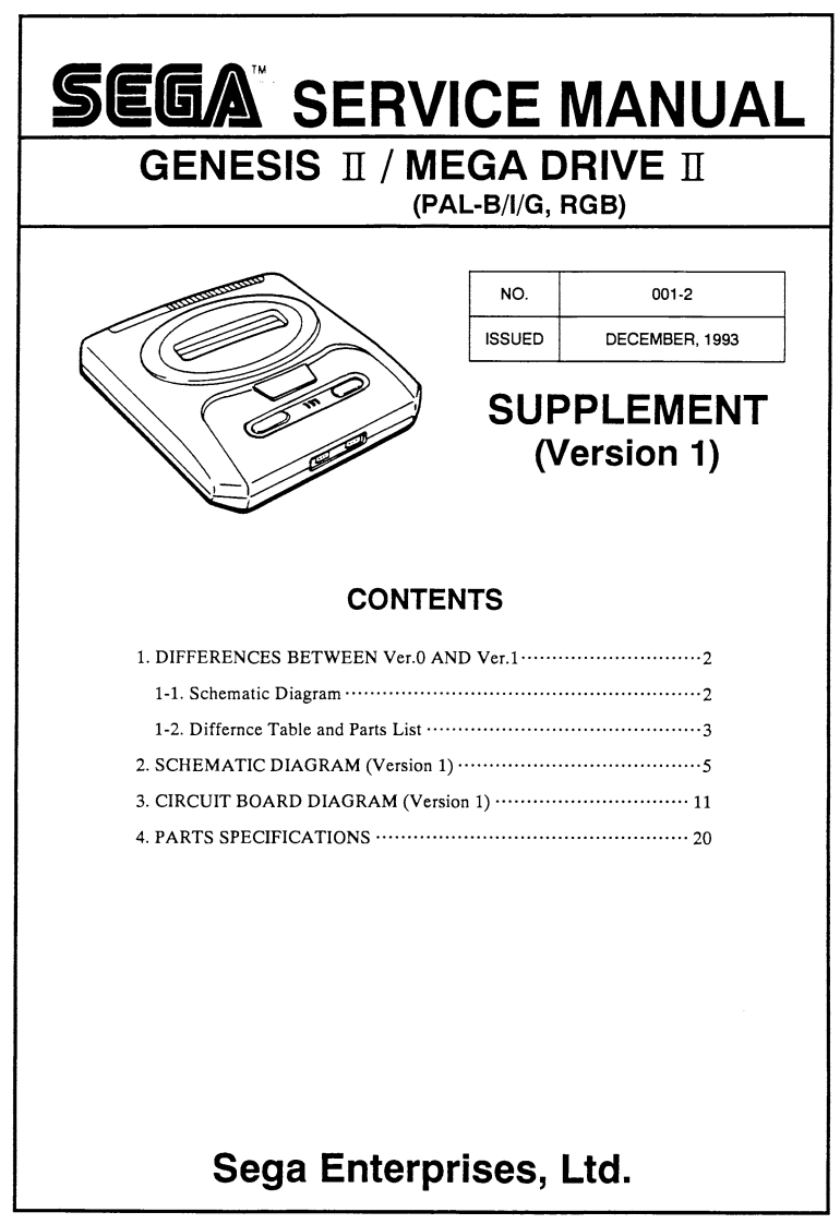 sega_service_manual_supplement_-_genesis_ii_-_mega_drive_ii_pal-b-i-g_rgb_no_001-2_december_1993
