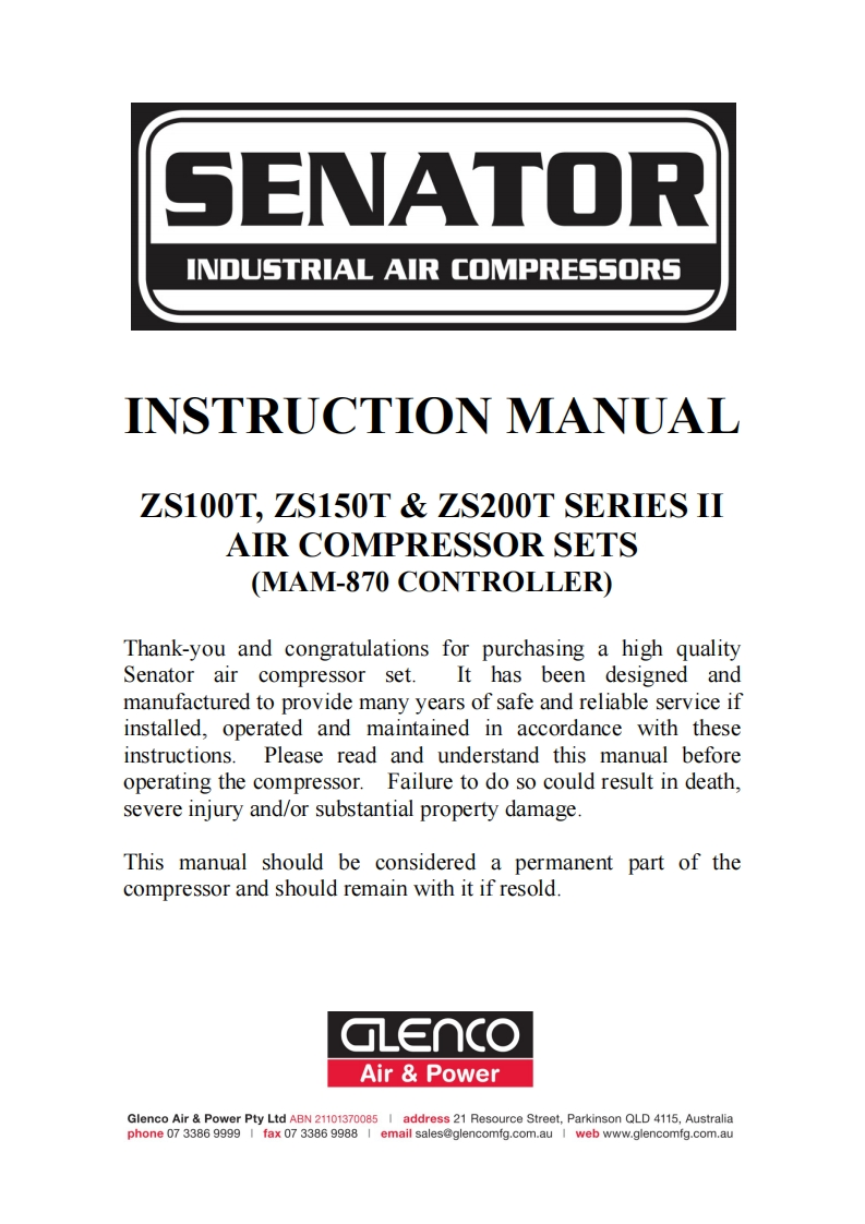 senator_zst_series_ii_with_mam_870_controller_操作说明书手册