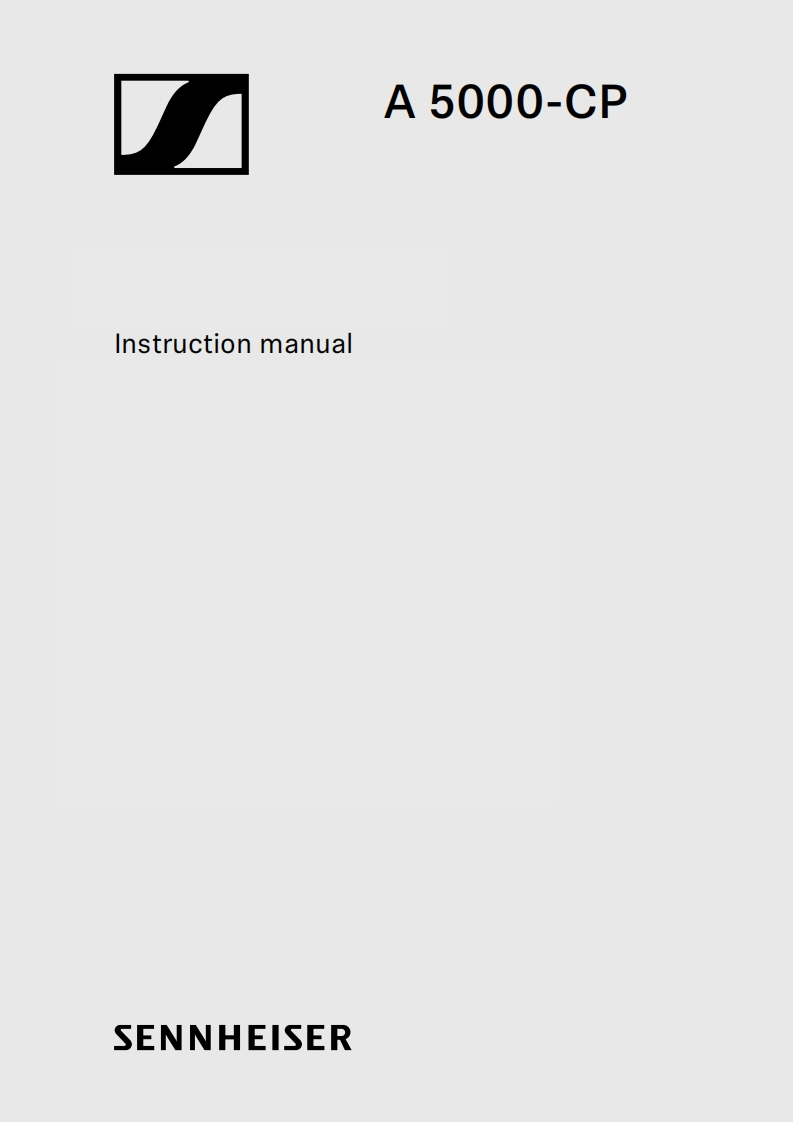 sennheiserA5000CP操作说明书手册