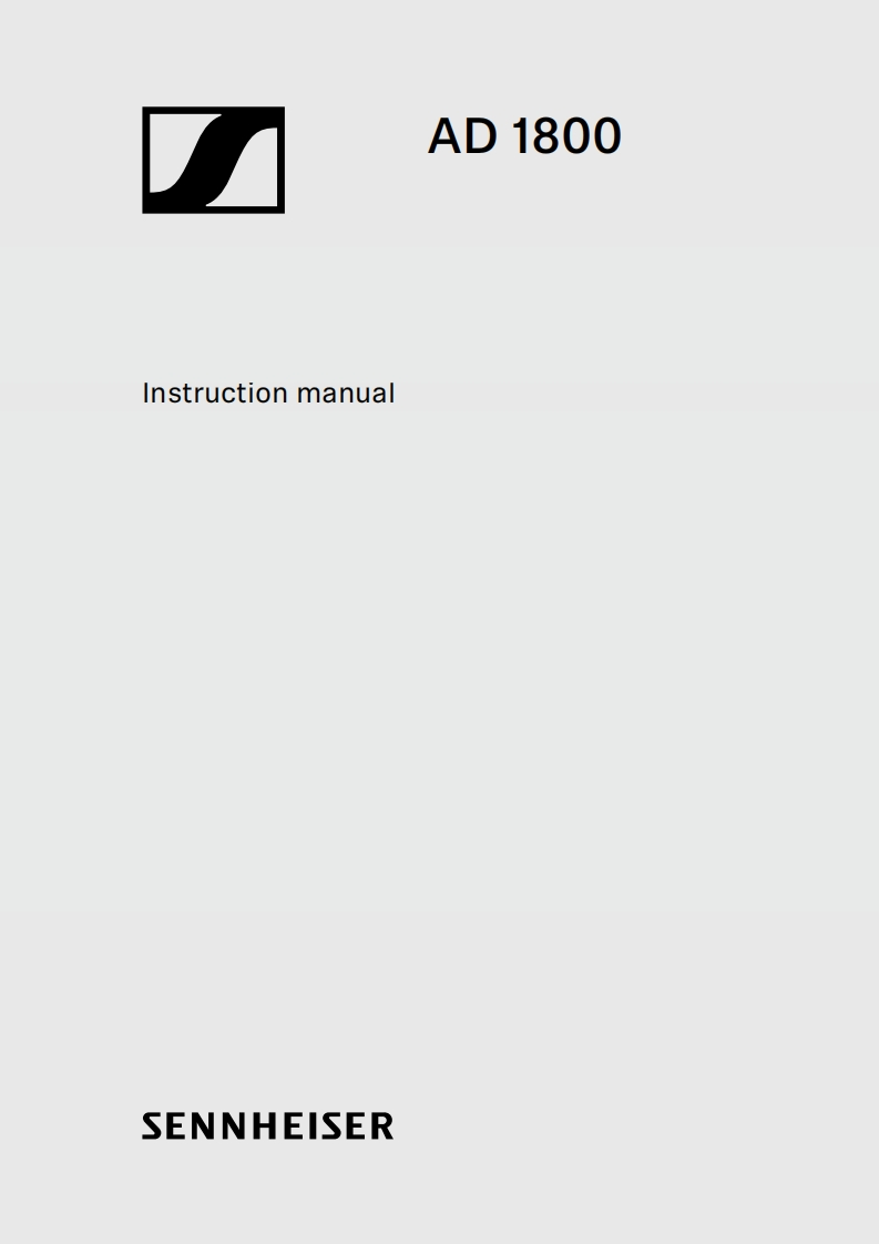 sennheiserAD1800操作说明书手册
