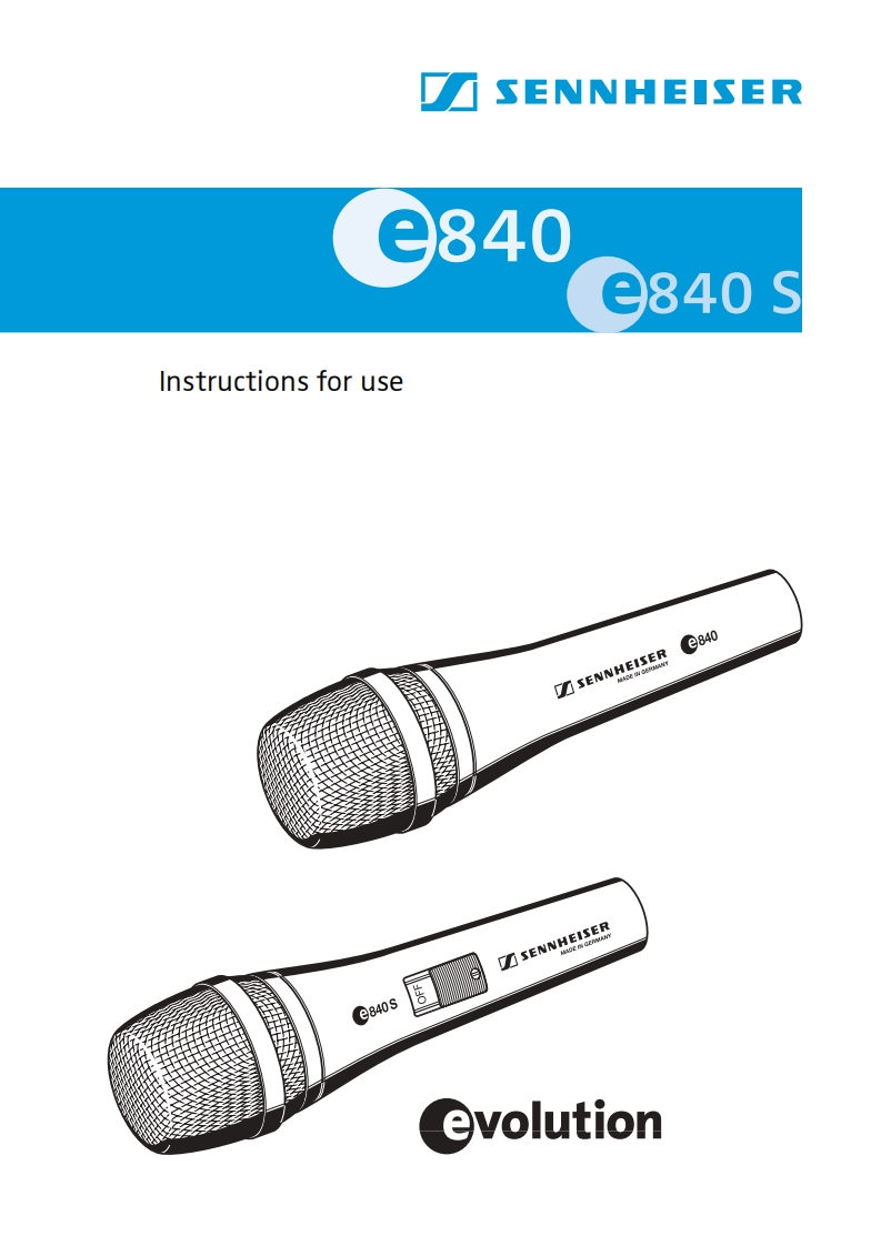 sennheiserE840-E840S操作说明书手册