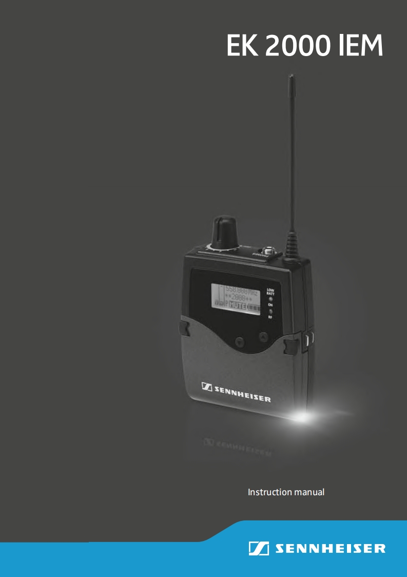 sennheiserEK2000IEM操作说明书手册