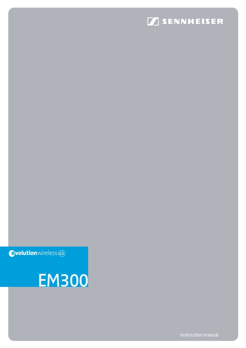 sennheiserEM300G3操作说明书手册