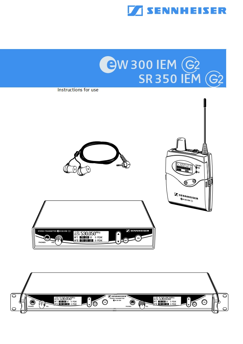 sennheiserEW300IEMG2操作说明书手册