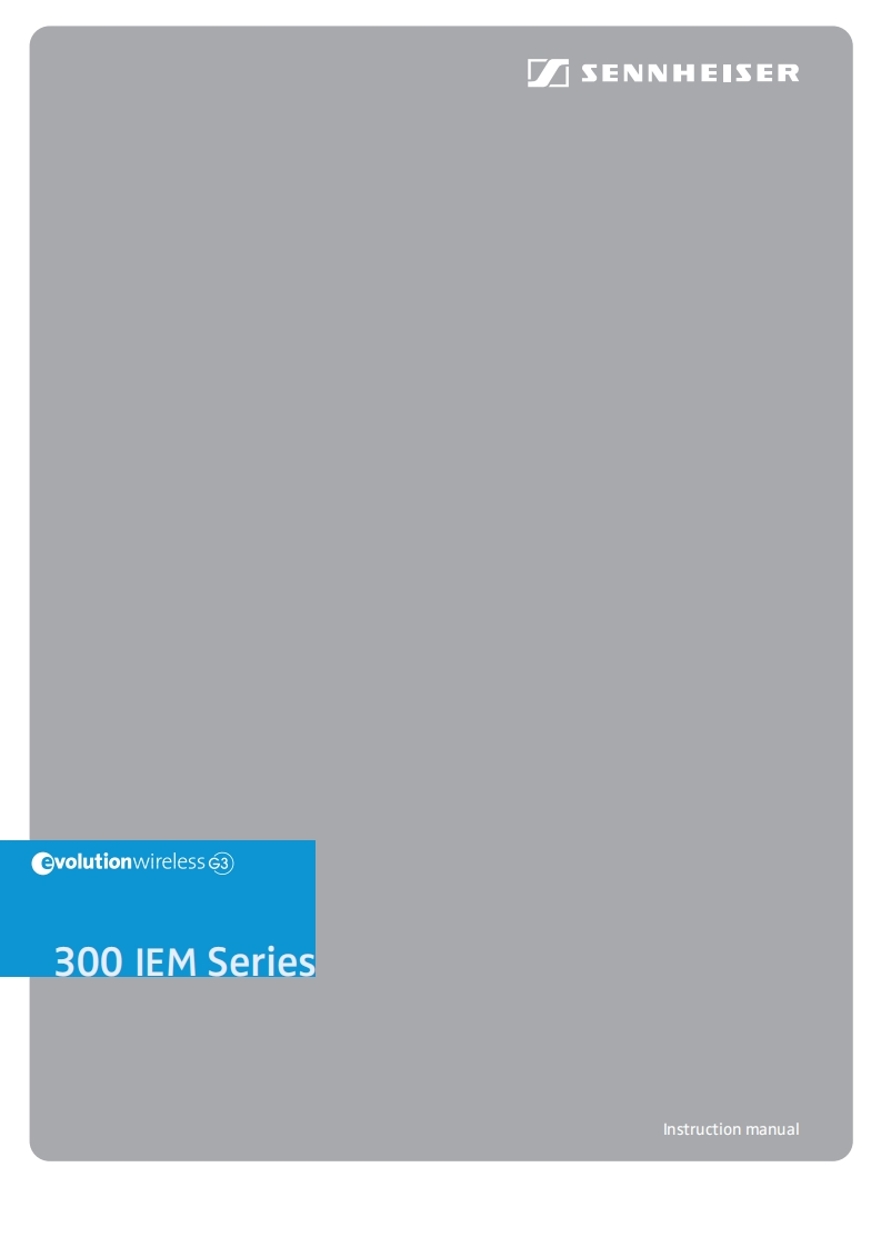 sennheiserEW300IEMG3操作说明书手册