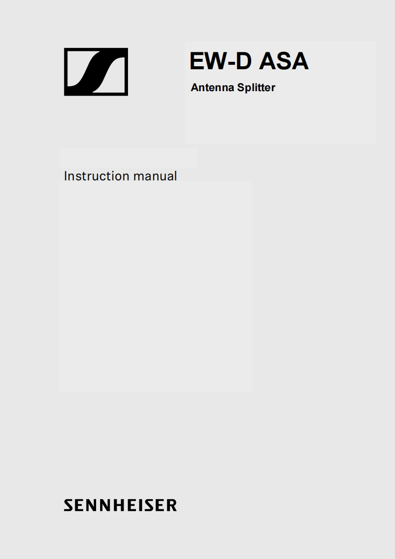 sennheiserEWDASA操作说明书手册