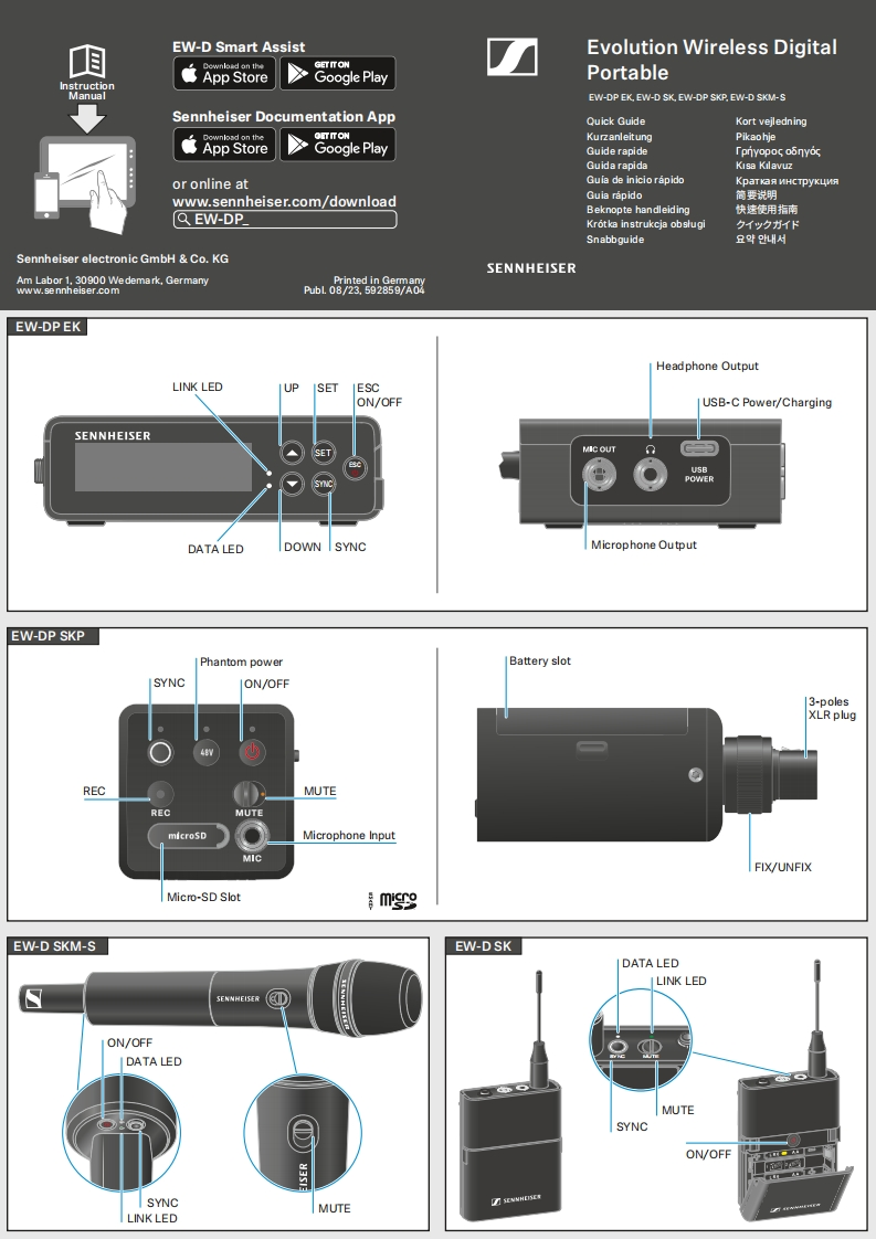 sennheiserEWDP操作说明书手册