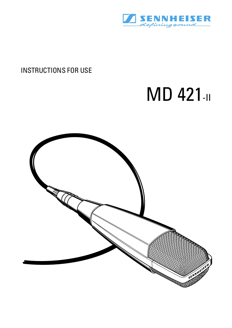 sennheiserMD421II操作说明书手册