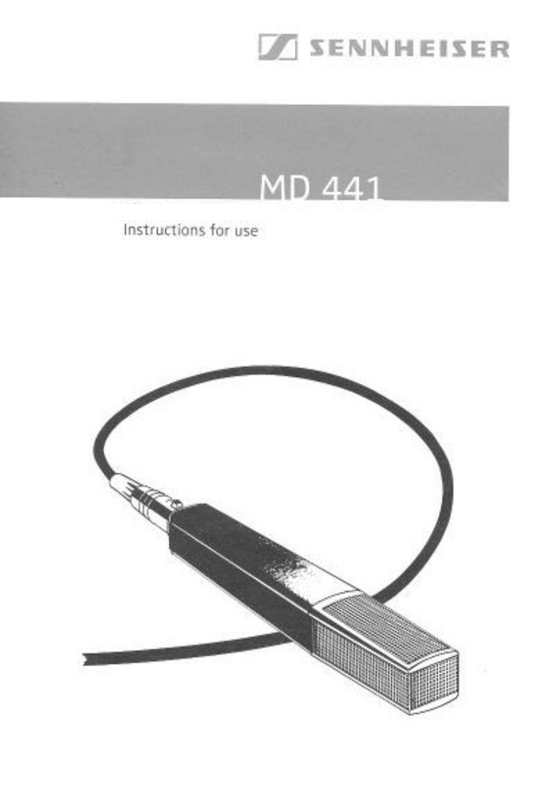 sennheiserMD441U操作说明书手册
