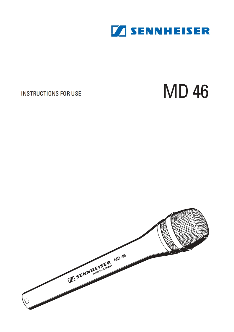 sennheiserMD46操作说明书手册
