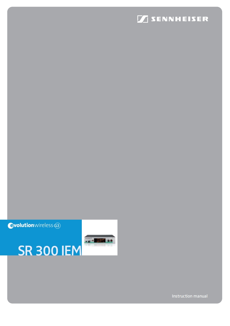 sennheiserSR300IEMG3操作说明书手册