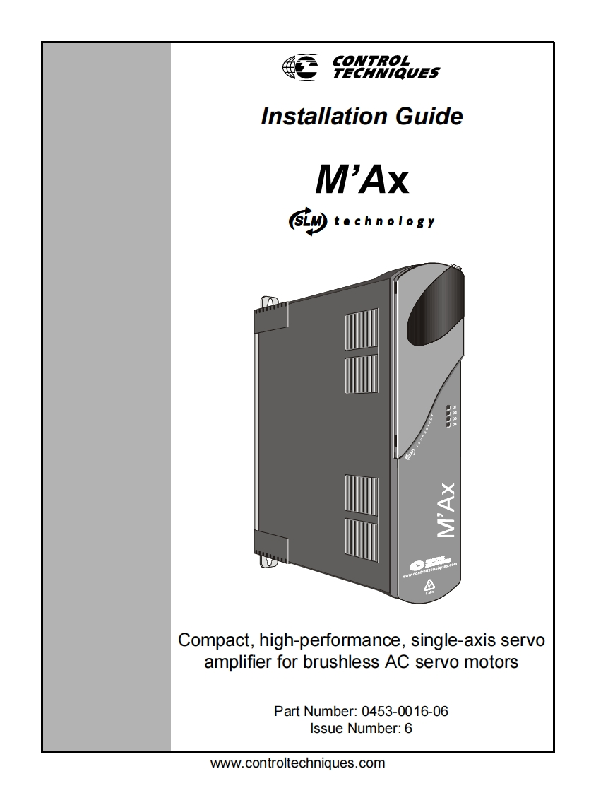 servoregelaars-max-slm-technology-安装操作说明书手册-en-iss6-0453-0016-06