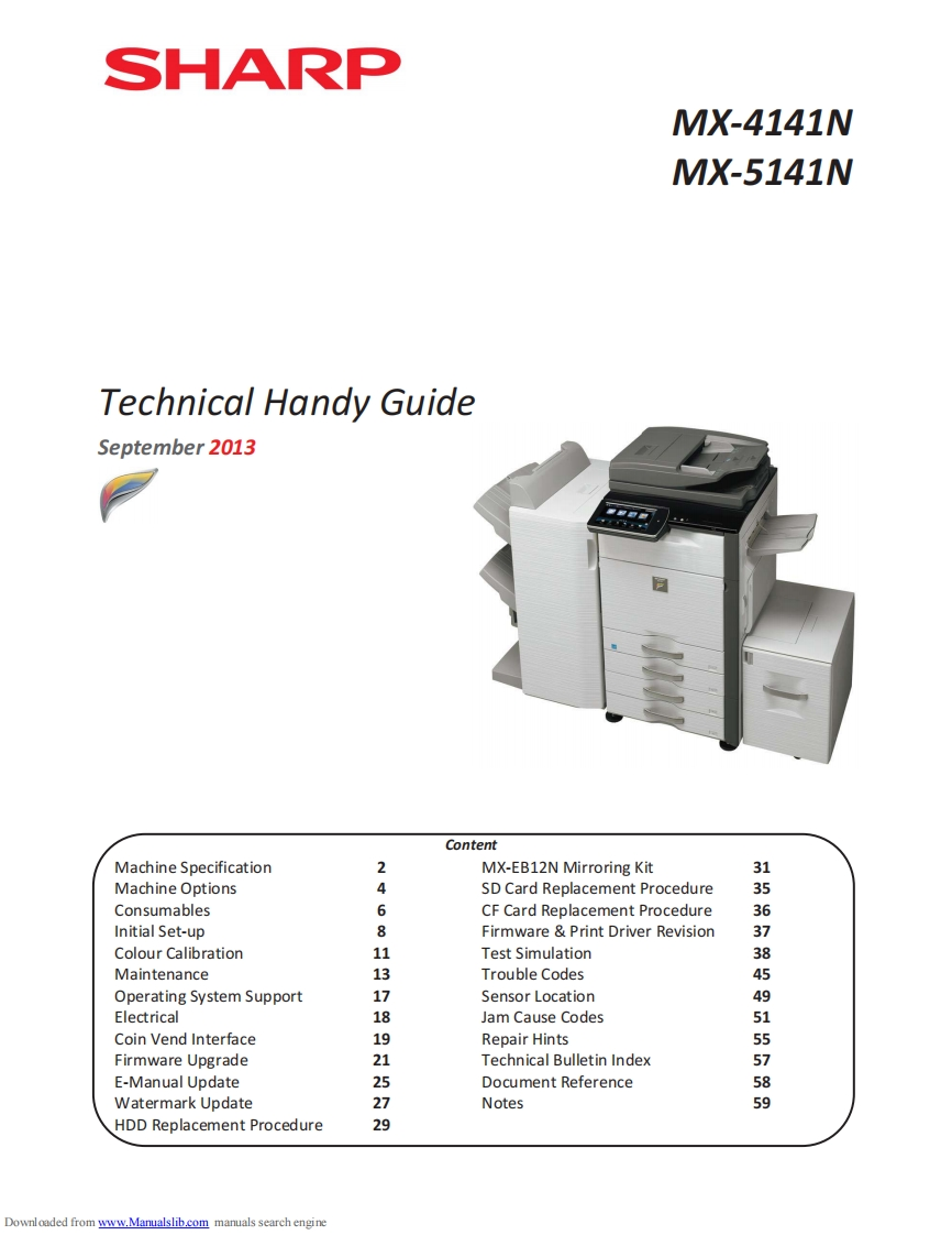 sharp-mx-4140-41415140-5141-technical-guide维修维护手册