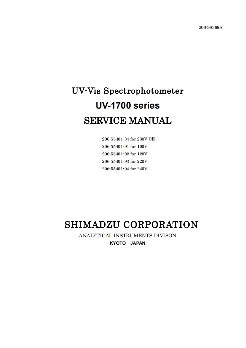 shimadzu-uv-1700-series-spectrophotometer_维修维护说明书手册