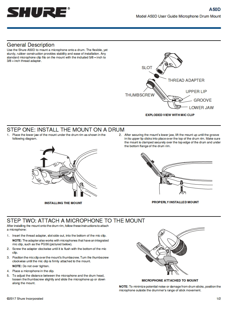 shureA50D操作说明书手册