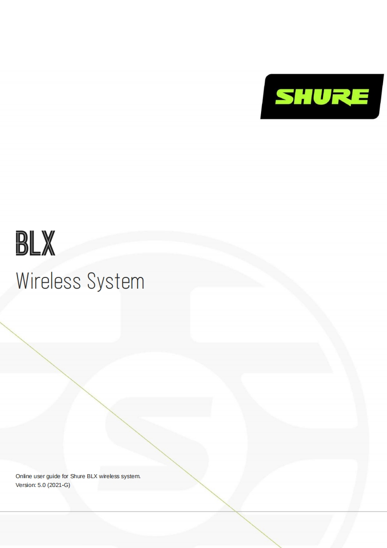 shureBLX操作说明书手册