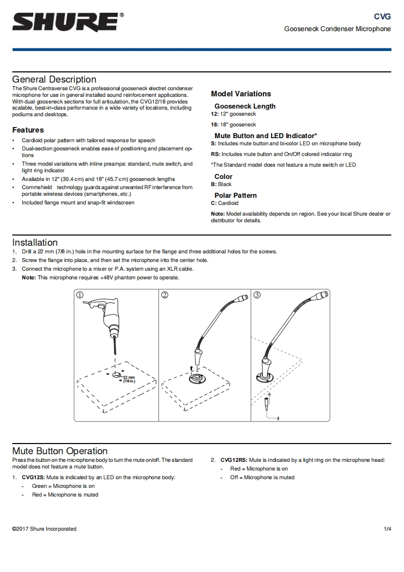 shureCVG操作说明书手册