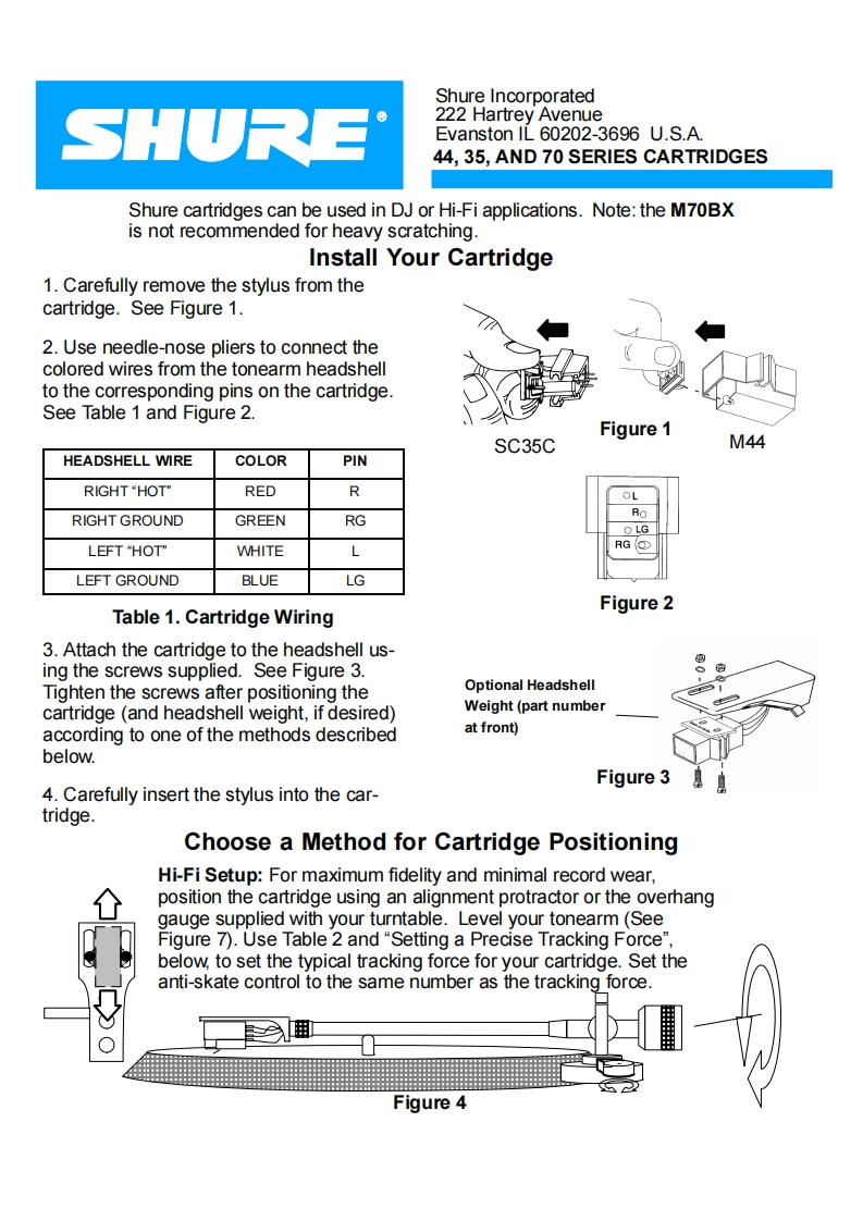 shureM35-M44-M70操作说明书手册
