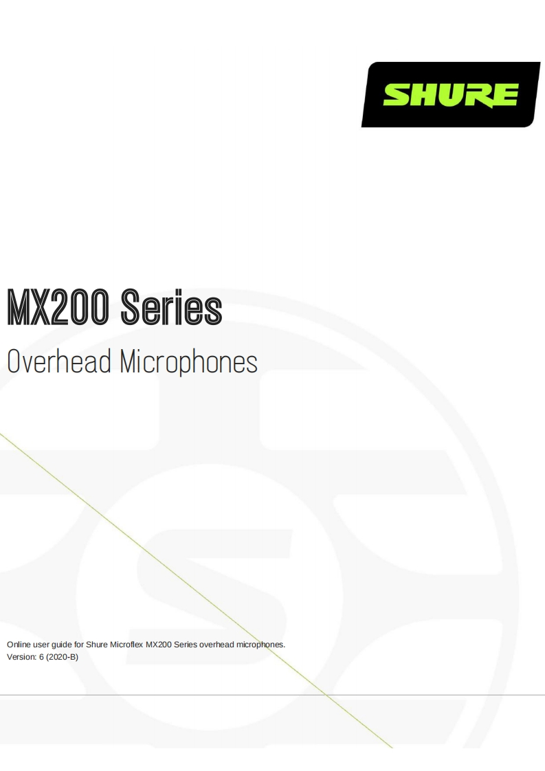 shureMX200操作说明书手册