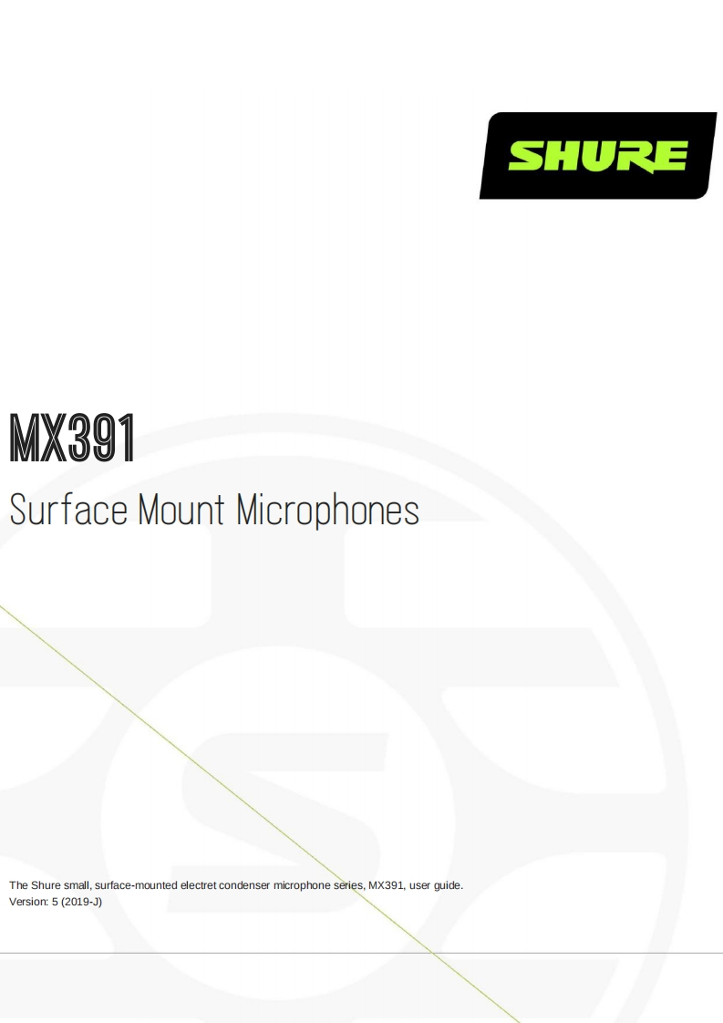 shureMX391操作说明书手册