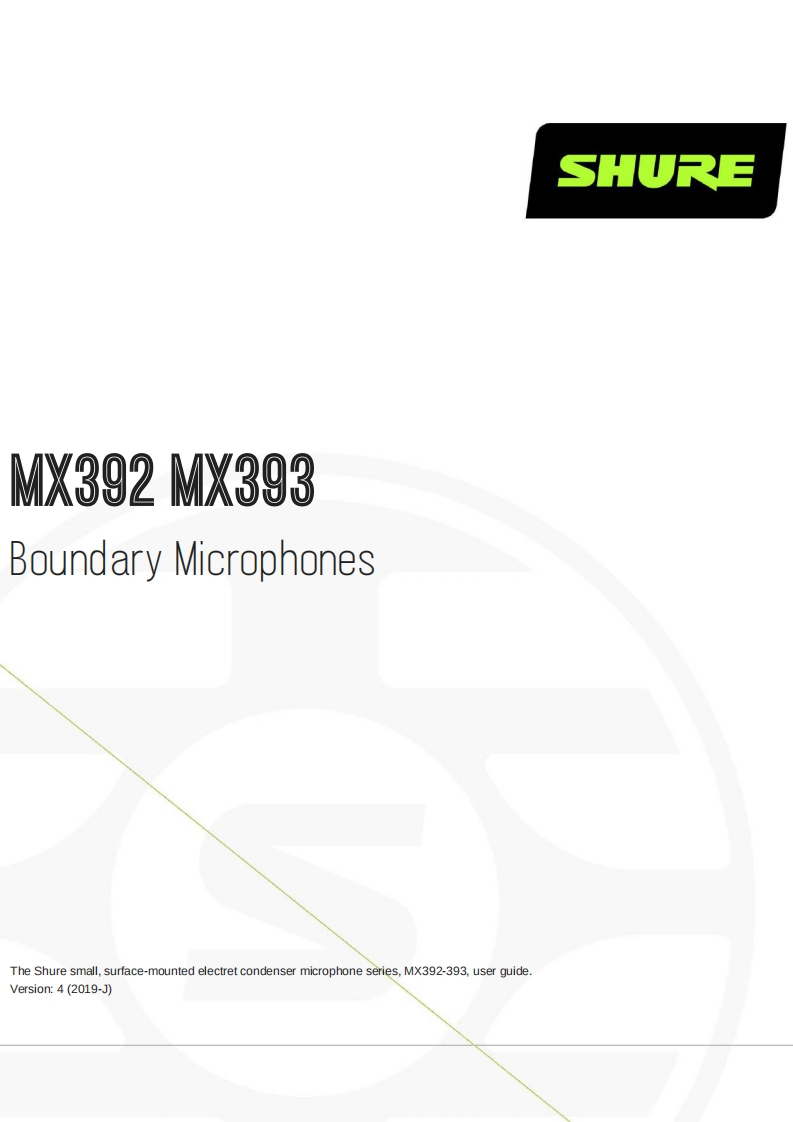 shureMX392-MX393操作说明书手册