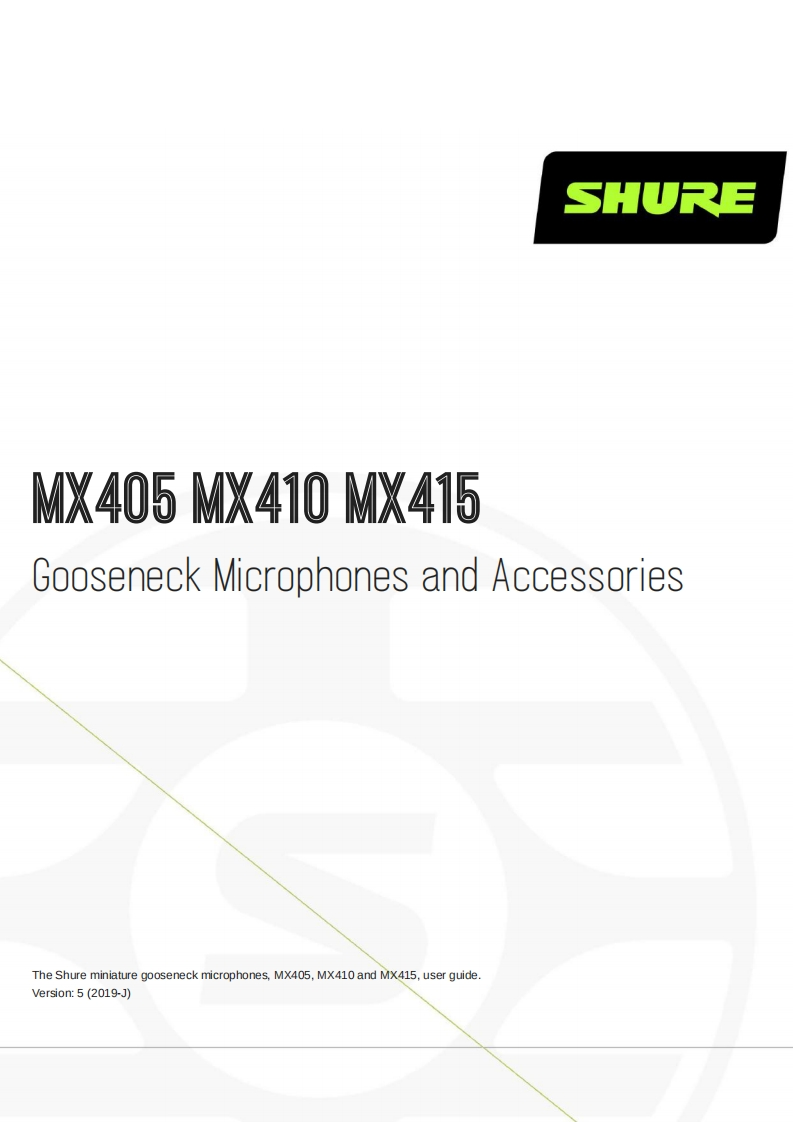 shureMX405-MX410-MX415操作说明书手册