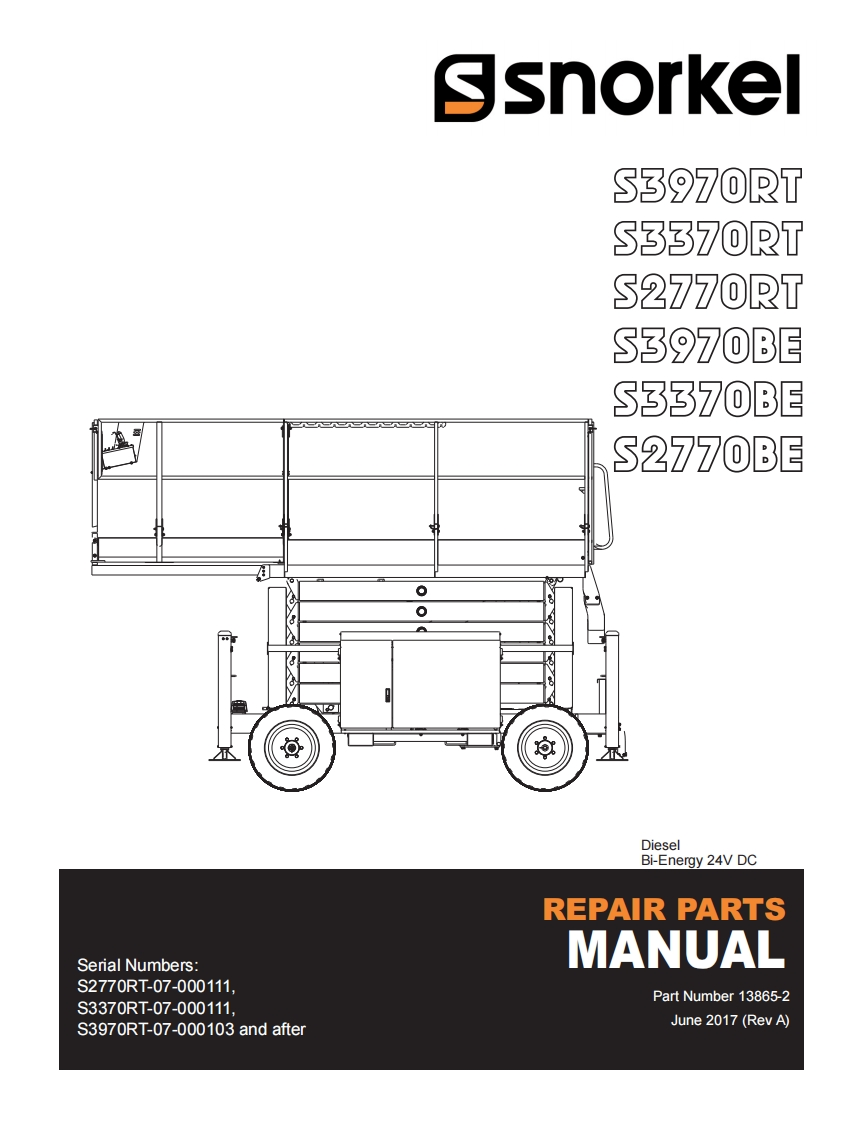 snorkel-S2770RT_S2770BE_S3370RT_S3370BE_S3970RT_S3970BE_ver_4-6维修与零部件说明书手册