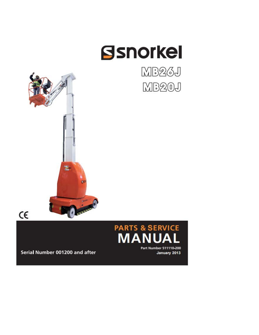 snorkel-mb20j_mb26j_维修与零部件说明书手册