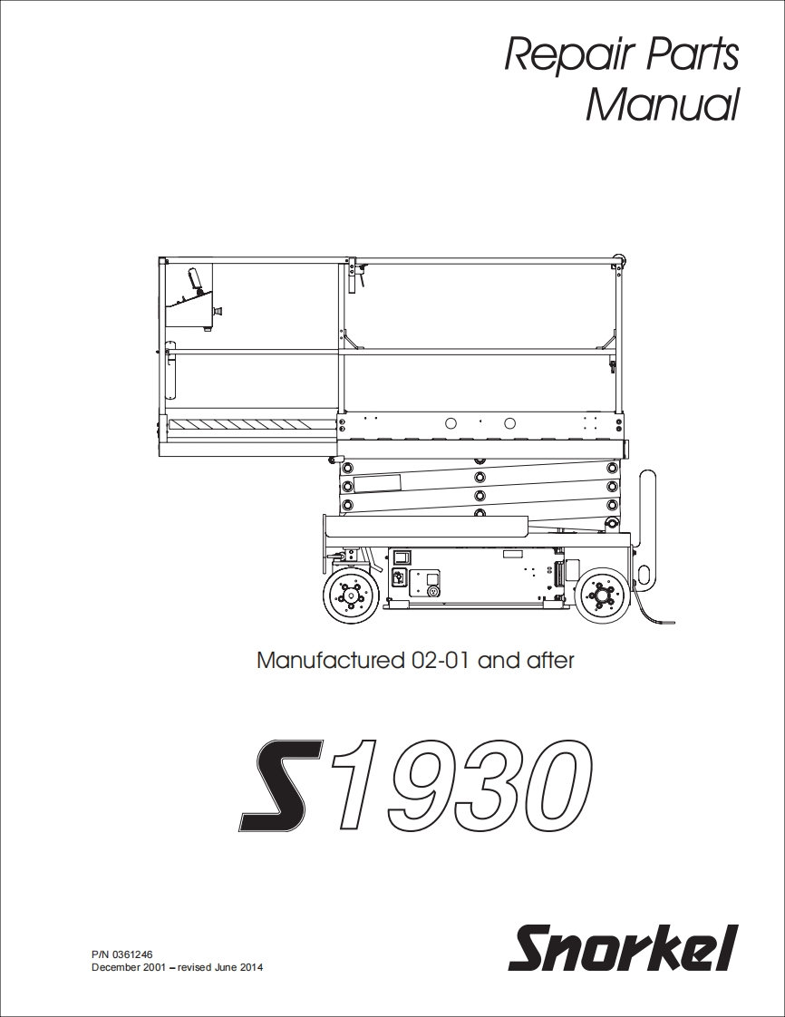 snorkel-s1930维修与零部件说明书手册