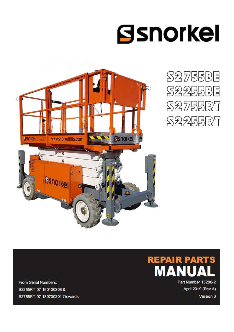 snorkel-s2255rt_s2255be_s2755rt_s2755be_ver_6维修与零部件说明书手册