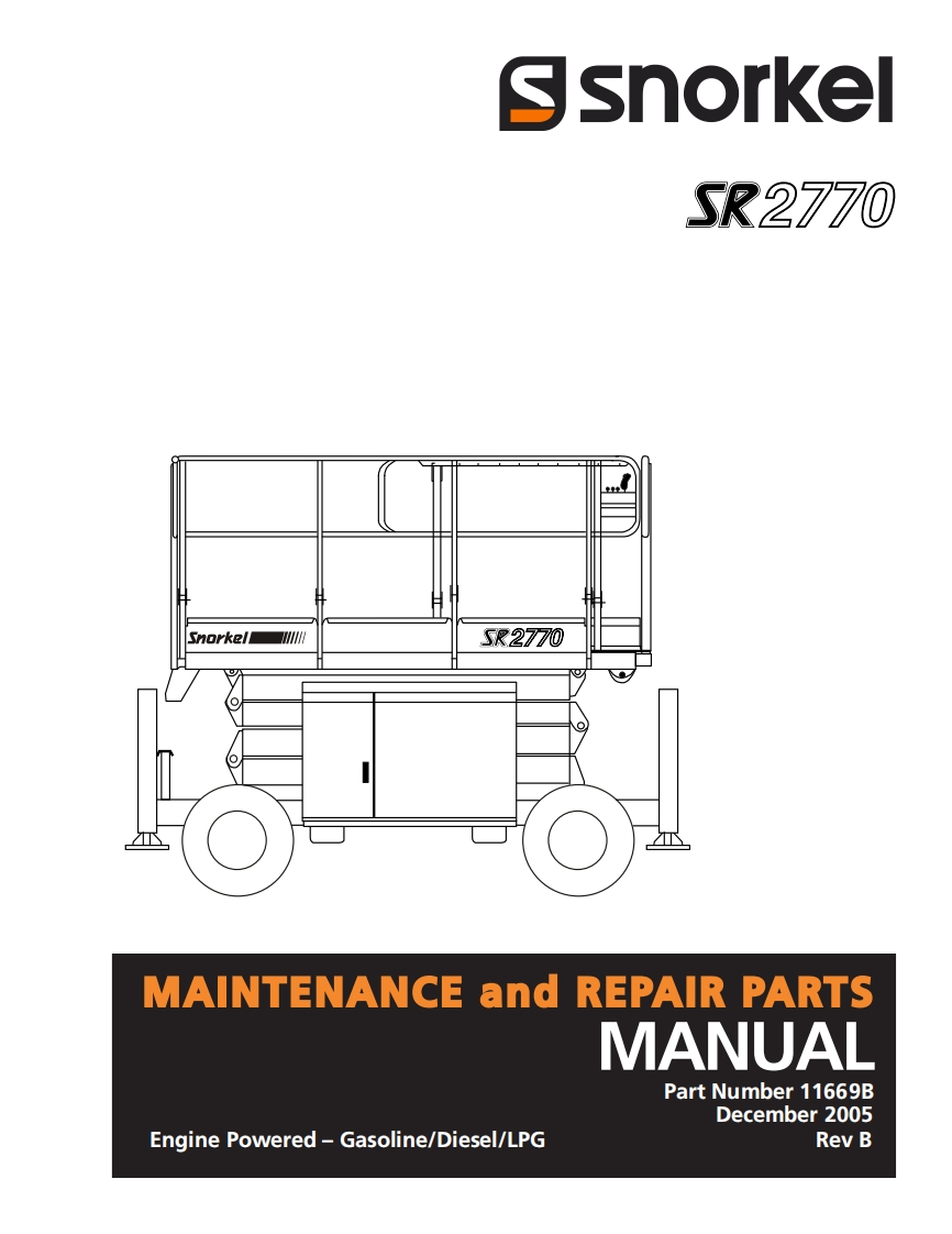 snorkel-sr2770维修与零部件说明书手册