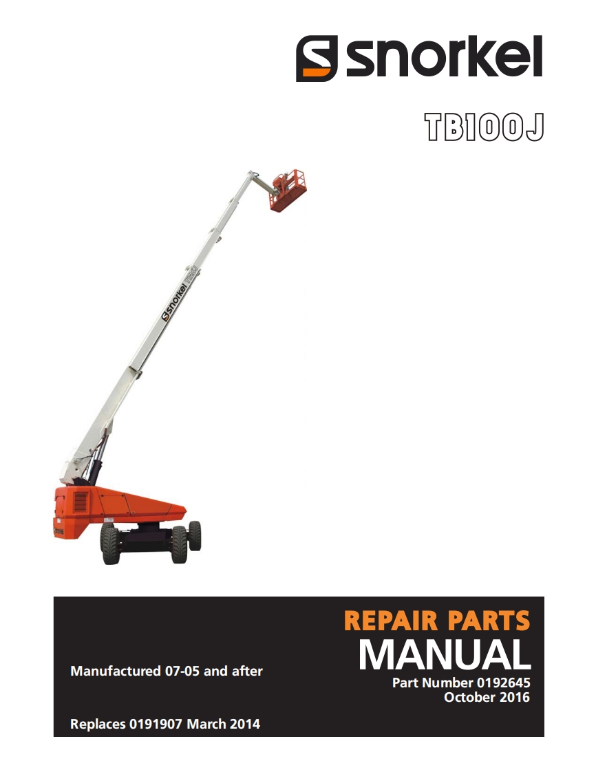 snorkel-tb100j维修与零部件说明书手册