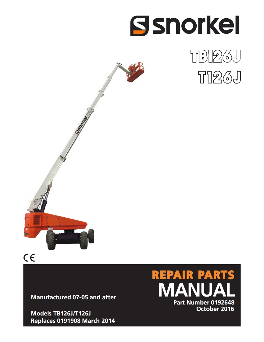 snorkel-tb126j维修与零部件说明书手册