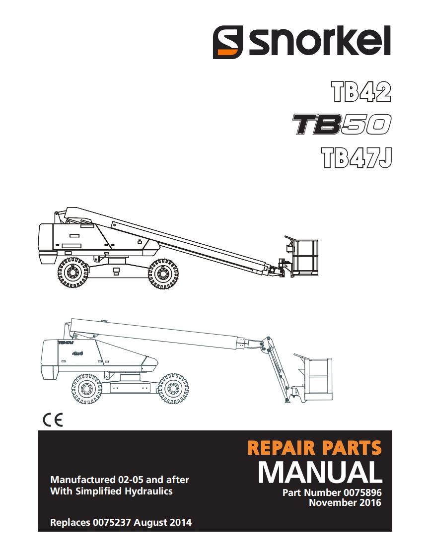 snorkel-tb42_tb50_tb47j维修与零部件说明书手册