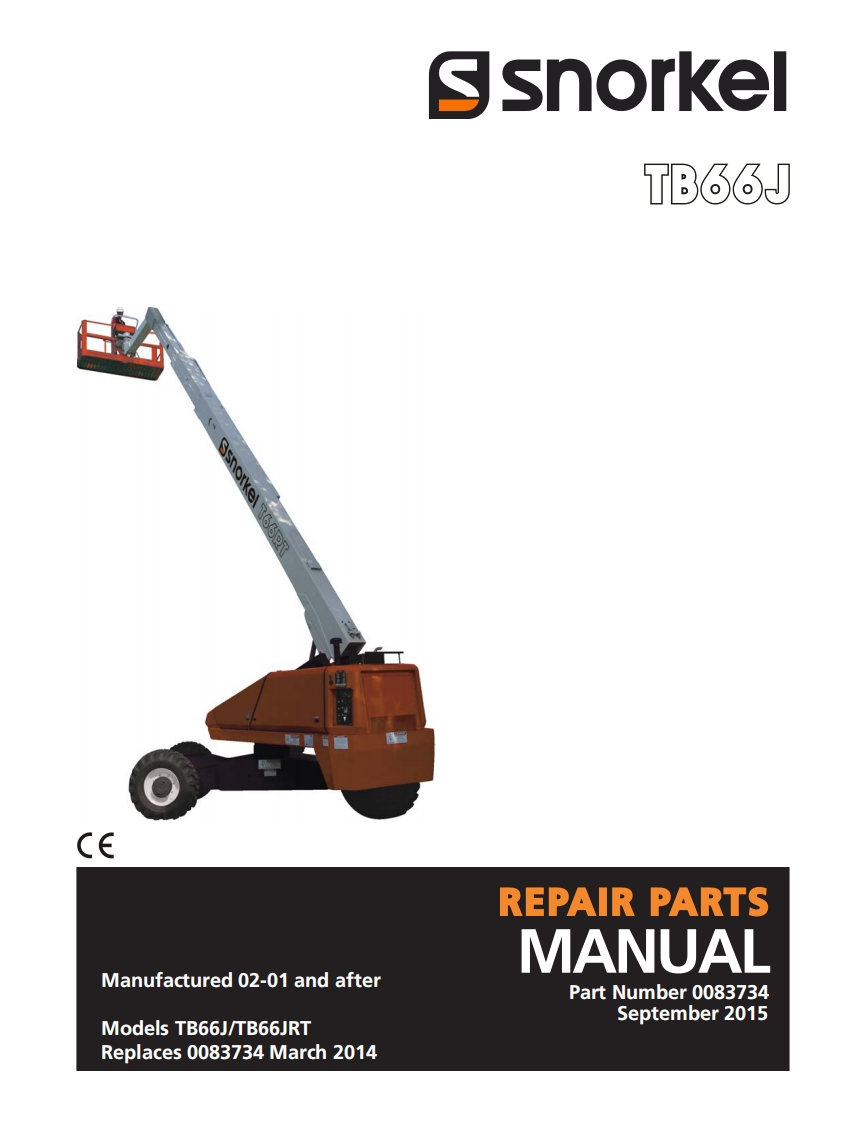snorkel-tb66j维修与零部件说明书手册