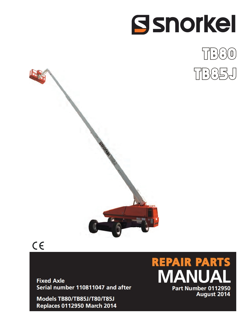 snorkel-tb85维修与零部件说明书手册