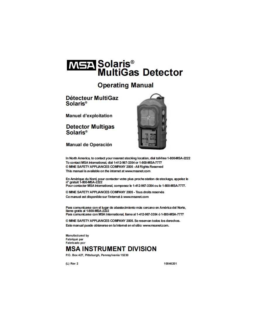 solaris-fx-multigas-detector_调试手册说明书指南