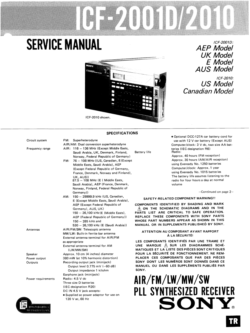 sony--icf-2001d--维修电器原理图手册--ID4970