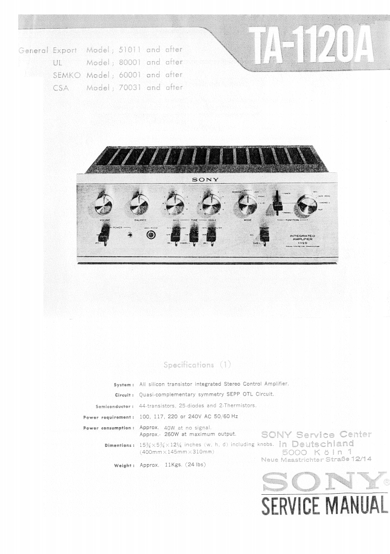 sony--ta-1120a--维修电器原理图手册--ID15909