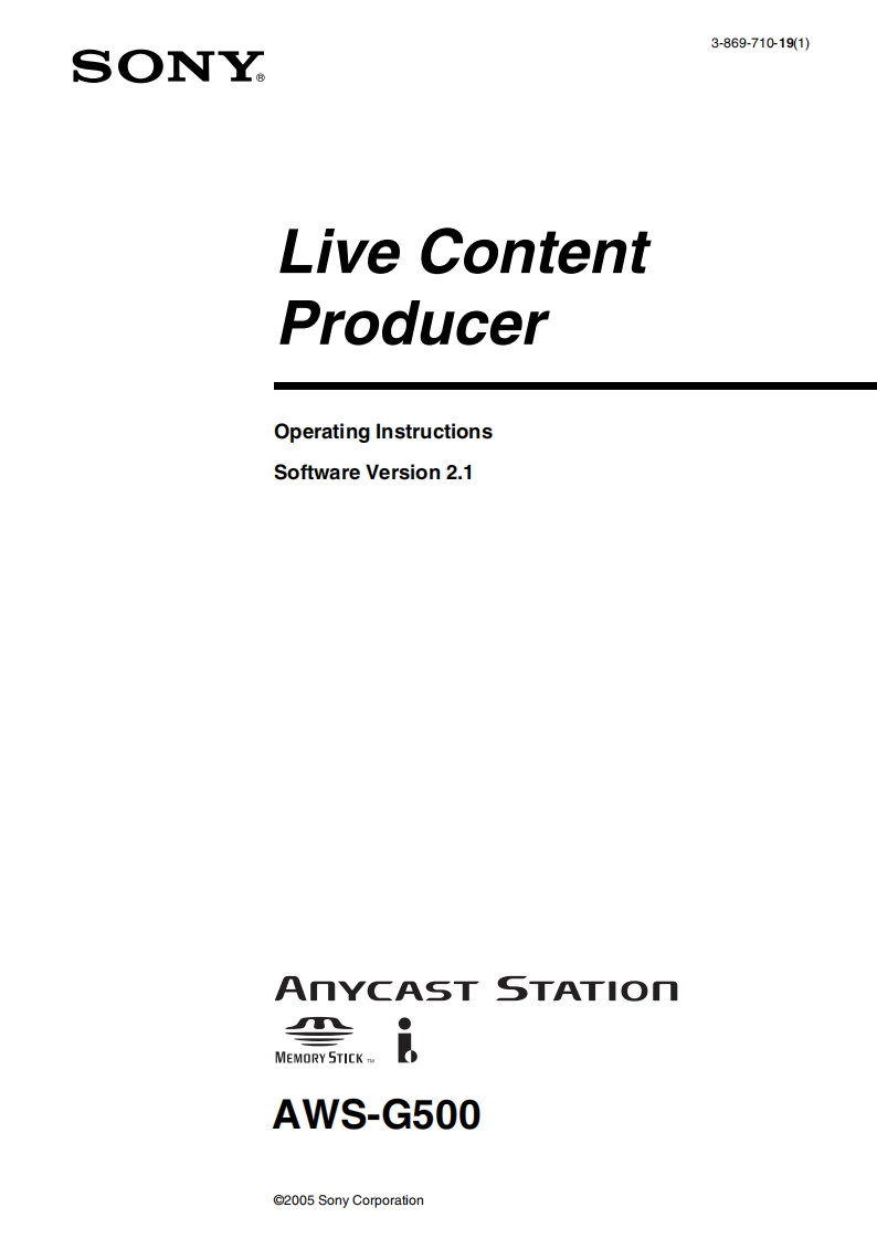 sony_AWS-G500使用说明书手册-找手册网