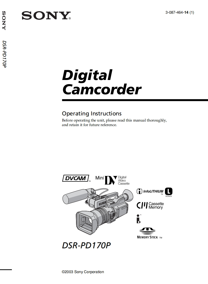 sony_DSR-PD170使用说明书手册