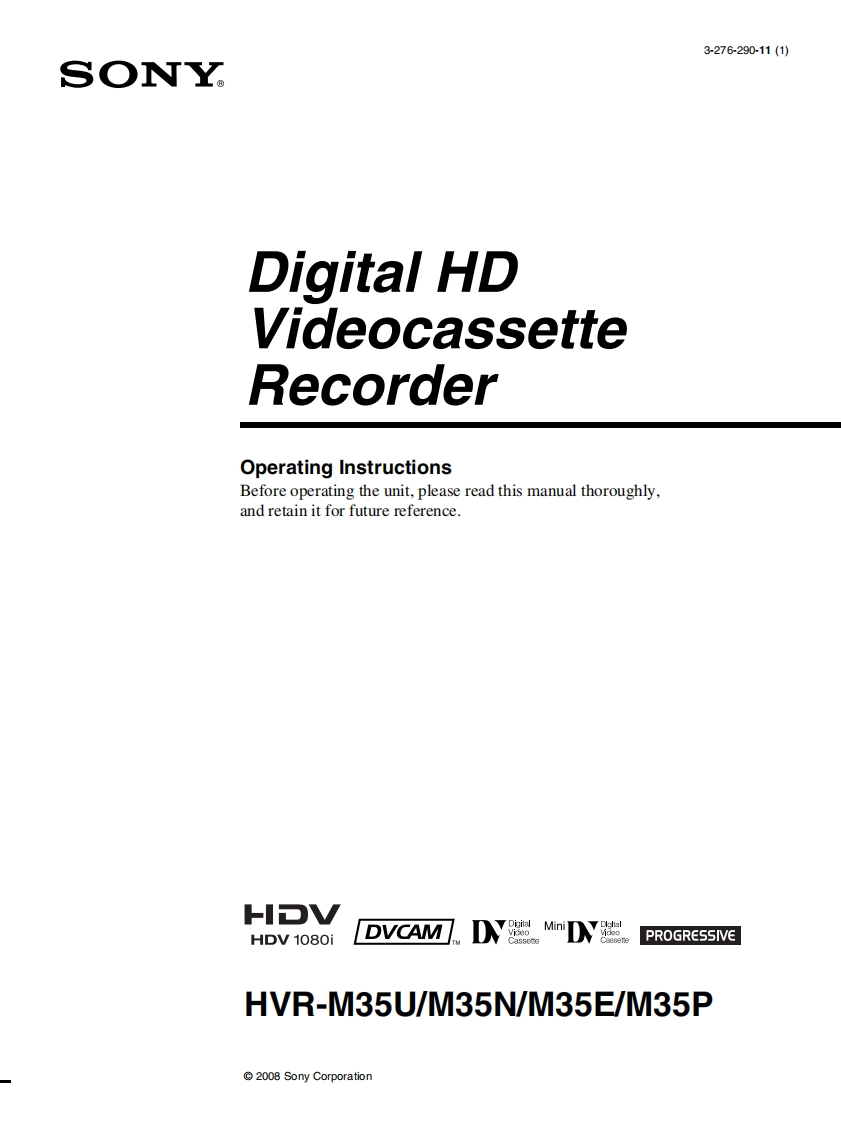 sony_HVR-M35U使用说明书手册