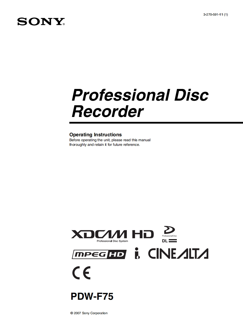 sony_PDWF75_manual使用说明书手册