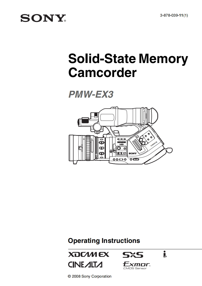 sony_PMW-EX3使用说明书手册
